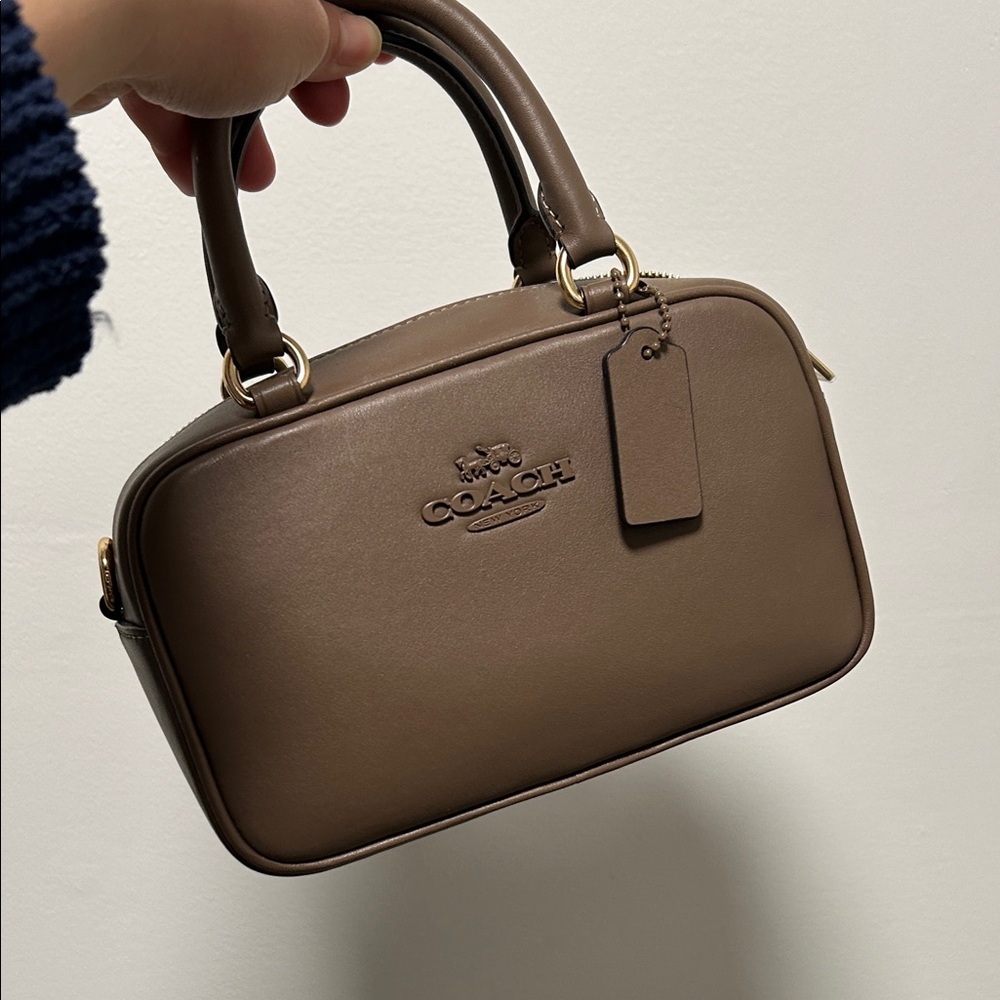 Coach Brown Leather Top-Handle Satchel - Picture 2 of 8